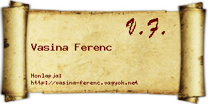 Vasina Ferenc névjegykártya